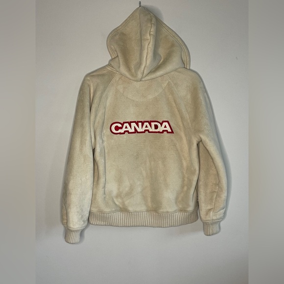 Vintage Hudson’s Bay 2006 Olympic Faux Suede Sherpa Hoodie - Large - Picture 8 of 9